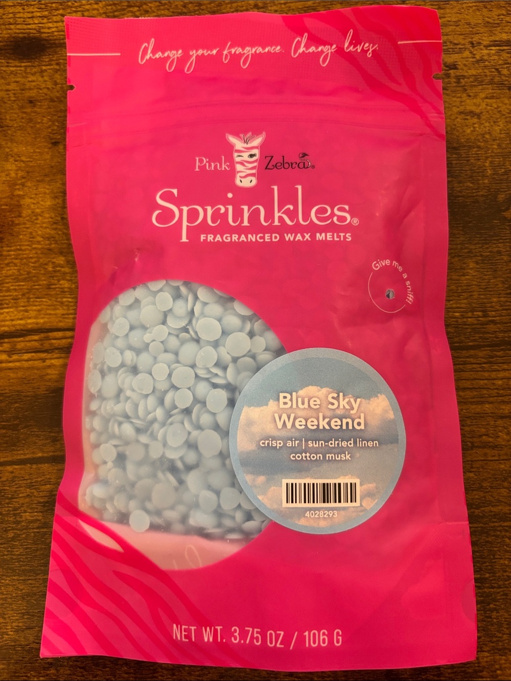 Pink Zebra Sprinkles Wax Melts - Light Blue